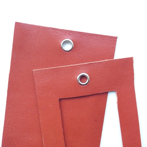 Make sure the eyelets line up exactly on each piece of leather